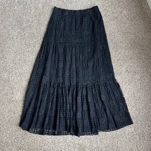 Kate & Mallory Black Floral Lace Maxi Skirt, Size‎ Medium